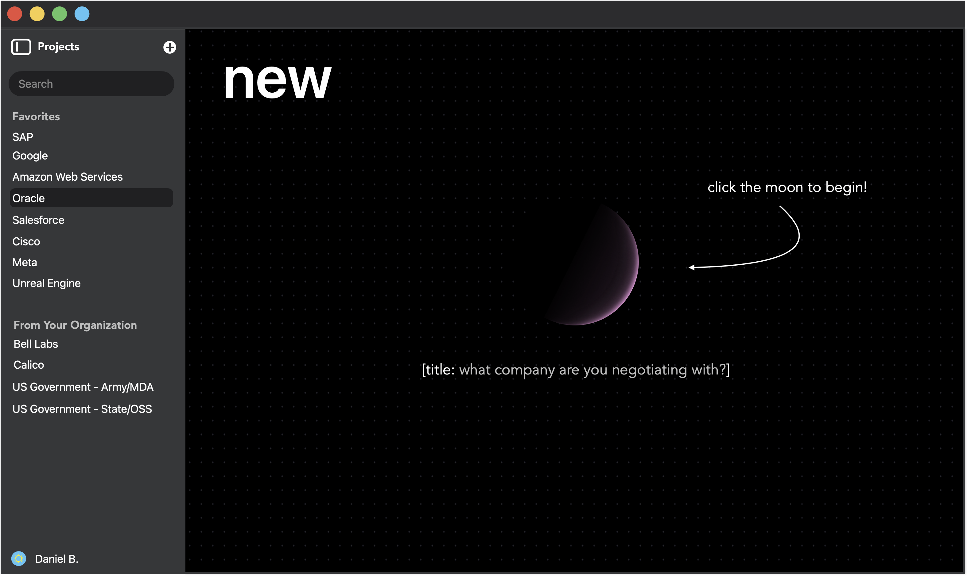 Creating a new instance interface